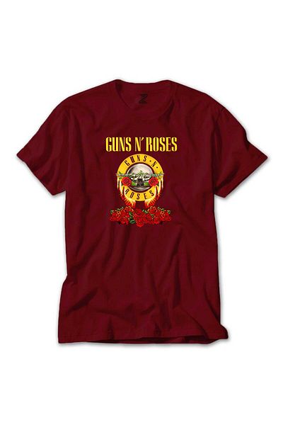 Z zepplin تي شيرت Guns N Roses Hands and Light باللون الأحمر