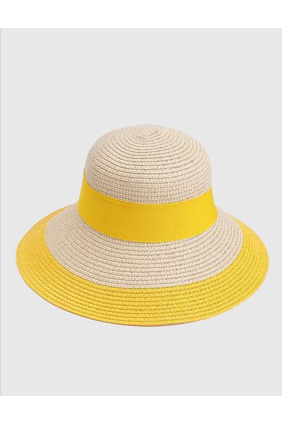 İLVİ Nara Straw Yellow Women's Beach Hat