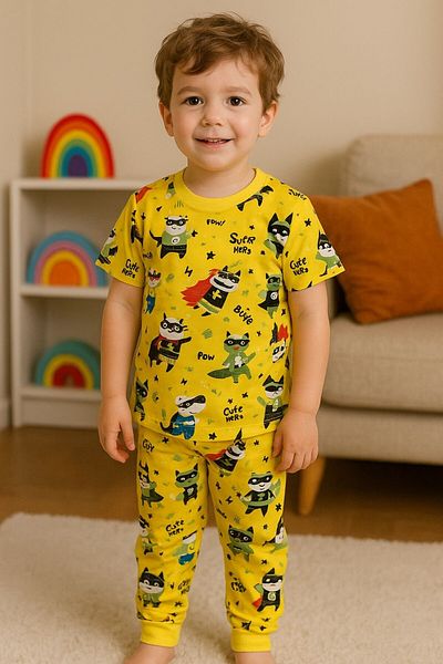 MİNYON BABY Boy's Printed Pajama Set