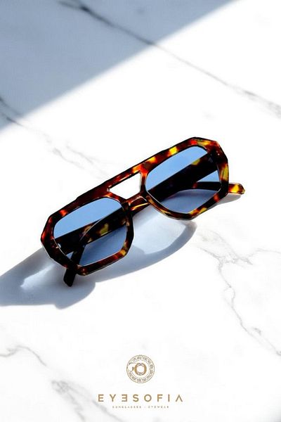 Eyesofia Wuhle Leopard Blue Unisex Sunglasses