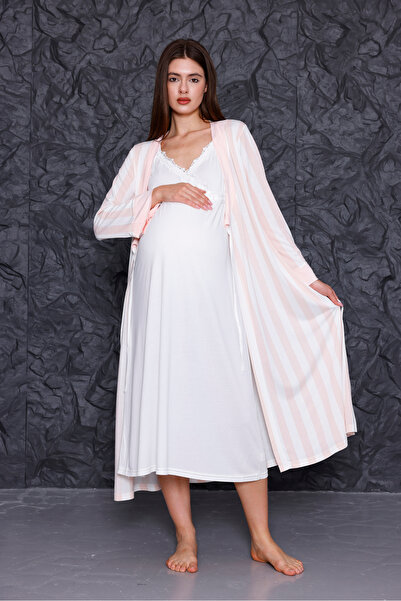 Yulem Homewear Екру лентичка на лентички с ивици кърмене функция след раждане...