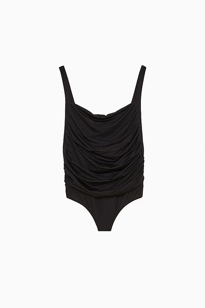 Patrizia Pepe BODY CU DRAPERIE - PATRIZIA PEPE - NEGRU, M