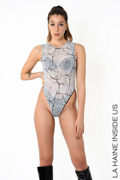 La Haine Inside Us STRETCH TULLE BODYSUIT - LA HAINE INSIDE US - S, WHITE