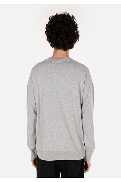 Colin's Comfort Fit Round Neck Jacquard Men's Gray Sweater