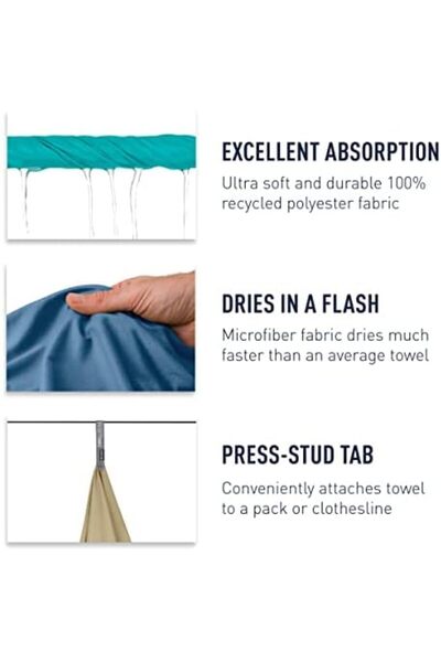 Sea to Summit Portable Pocket Towel for Camping, Gym, and Travel, X-Large (30 x 60 inches), Outback