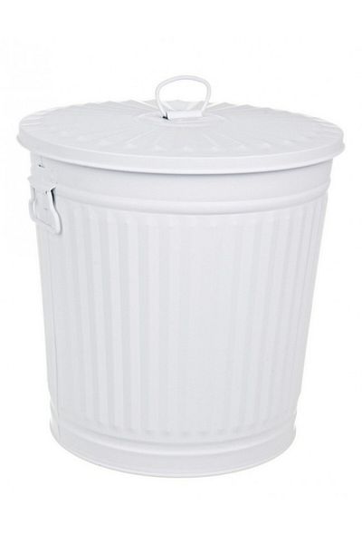 Bizzotto Trash Bin Zinc White London 35 L, 36x30x37 cm