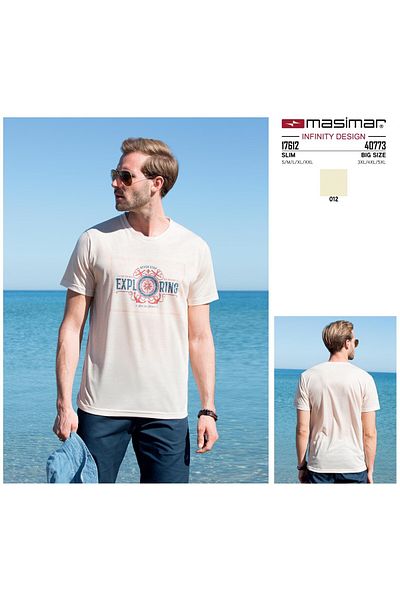 Masimar Men's Print Detailed Crew Neck T-Shirt