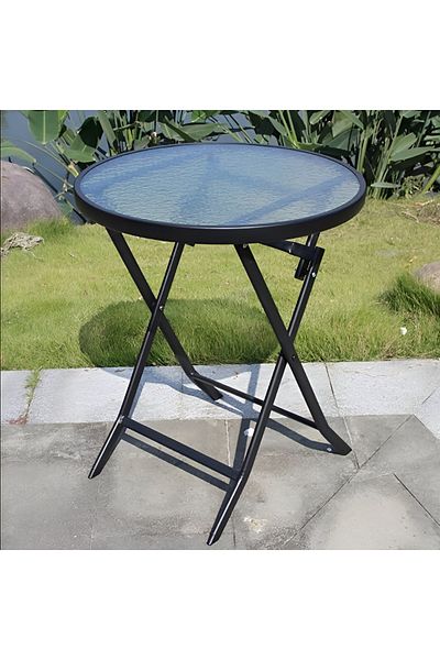 rexa Outdoor Folding Table, Foldable Round Dining Table 65 x 55 x35cm