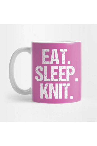Pixxa Eat Sleep Knit Mug Cup