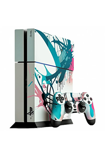 INOVATIX Set de 8 piese, autocolant consolă PS4 cu controler decorat cu stropi de vopsea, INOVATIX®. 6 cm