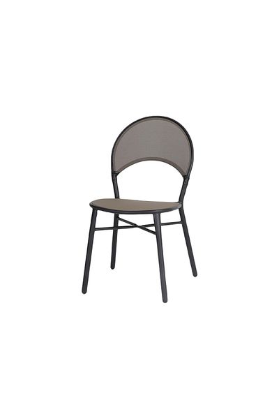 rexa Iron chair with plastic wicker - black 45-57-84 cm