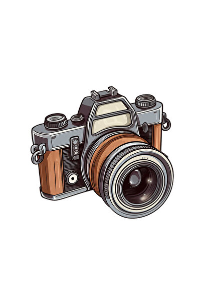 INOVATIX Set de 8 bucăți, autocolant pentru aparat foto vintage, INOVATIX®. 6 cm