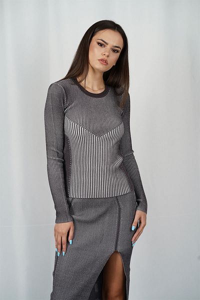Patrizia Pepe BODYCON SWEATER - PATRIZIA PEPE - GRAY, XS-S