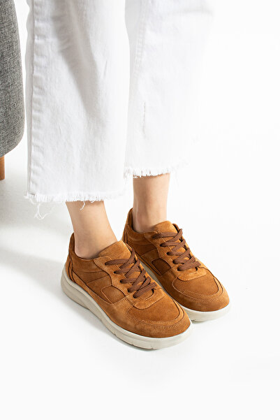 Getcho Sverko Suede Tan Women's Genuine Leather Sports Shoes Comfortable Thick Sole Orthopedic Lightweight Sneaker