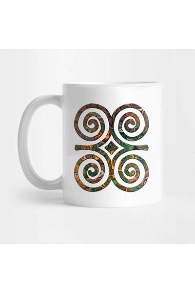 Pixxa رمز Adinkra للتقرب والقوة، Dwennimmen Mug Cup