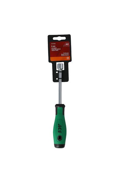 ACE Cushion Grip Nut Driver with TPR Handle Green and Silver 9mm