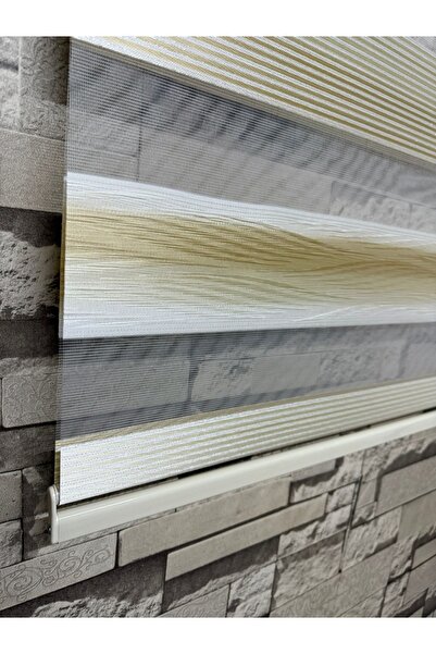 PERDECİNİZ SİMLİ DESENLİ ZEBRA PERDE ALÜMİNYUM KASA ENXBOY (Etek Kısmı Düz)