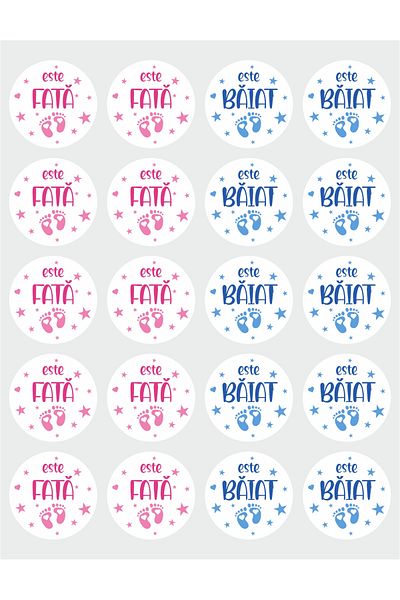 OEM Set of 20 stickers for Gender Reveal party - It's a boy It's a girl, diameter 7 cm, model 2