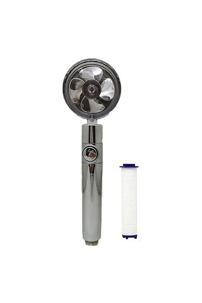Choice Silver with filter New Propeller Driven Shower Head Cotton Filter Turbocharged High Pressure Handhel