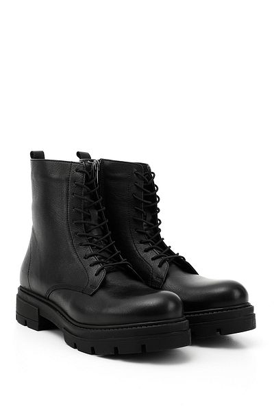 GÖNDERİ(R) Women/Girls Black Zippered Genuine Leather Boots