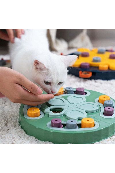 GRUNLUFT Bol de hrănire lentă pentru câini și pisici cu puzzle Grunluft HappyPET DT-BY-02