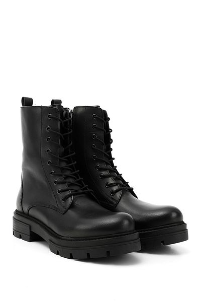 GÖNDERİ(R) Women/Girls Black Zippered Genuine Leather Boots