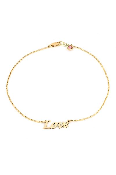 MOHI Fine Jewellery 14k yellow gold Love pendant anklet