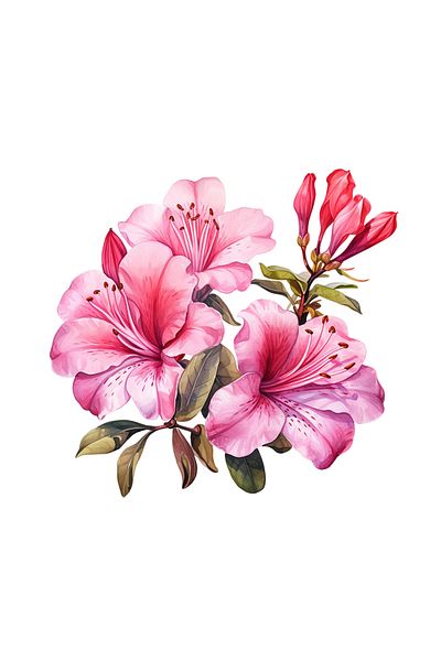 INOVATIX Set de 8 piese, autocolant Aranjament floral cu azalee, INOVATIX®. 6 cm