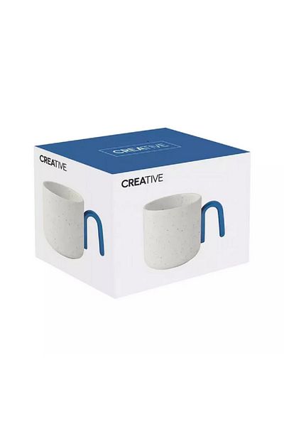 EasyLife Microwave and Dishwasher Safe Porcelain Coffee Mug White and Blue 350ml