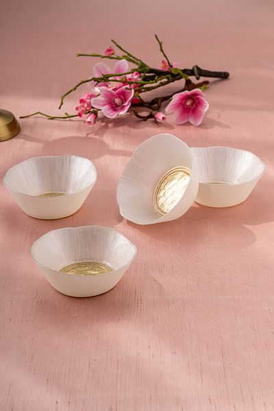 Emsan Golden 4 Piece Glass Conical Bowl 13 cm