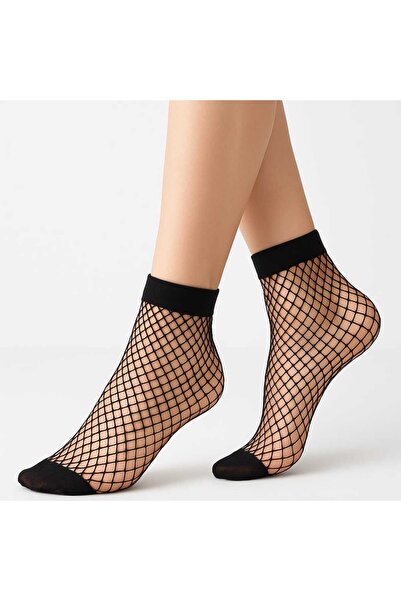 DÜVEN Black Socket Fishnet Socks - Șosete scurte de damă