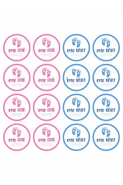 OEM Set of 20 stickers for Gender Reveal party - It's a boy It's a girl, diameter 7 cm