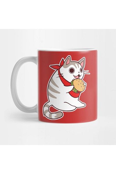 Pixxa Hamburger Cat Mug