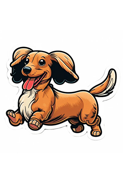 INOVATIX Set de 8 bucăți, autocolant cățeluș Dachshund, INOVATIX®. 6 cm