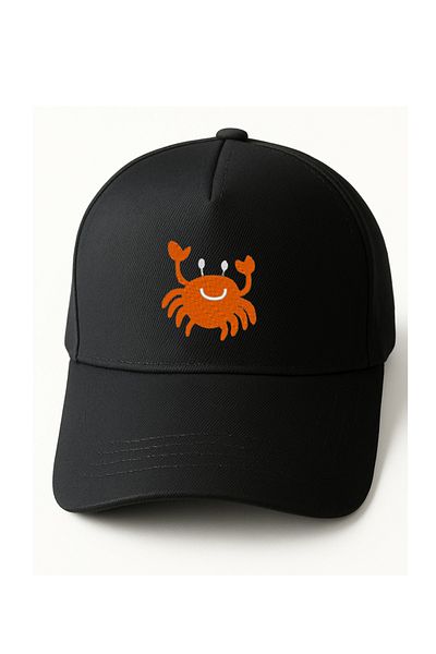 KEYFHOME Black Unisex Sports Hat Summer Cotton Sweatband & Air Holes Embroidered