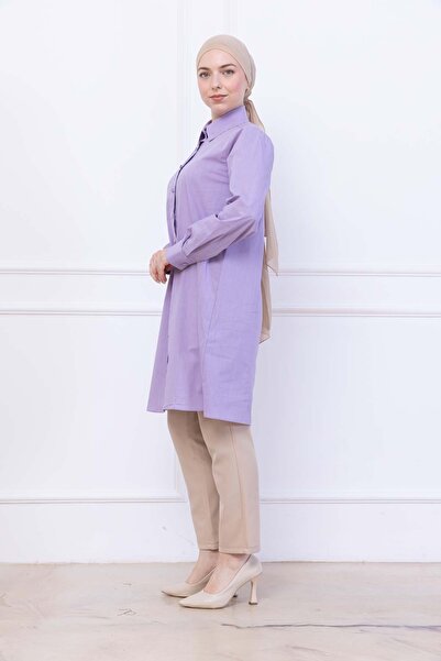 FİDEY OVERSIZE ЖІНОЧА ТУНІКА З ВЗОРЦЕМ З САТЕНУ