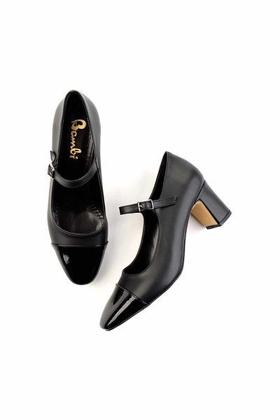 Bambi Black Black Women's Classic Heeled Shoes K 01828336009