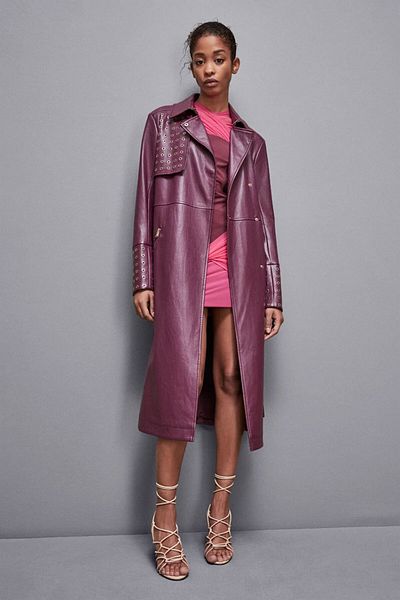 Patrizia Pepe ECO-LEATHER TRENCH COAT - PATRIZIA PEPE - 44, BLACK