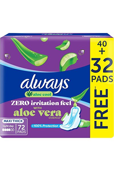 Always فوط صحية ألو كول للاستخدام مرة واحدة، فوط صحية طويلة وسميكة بأجنحة، 72...