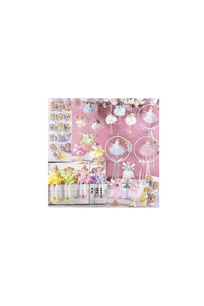 Decorer Coroană suspendată decorată cu balerină albastră 15 cm