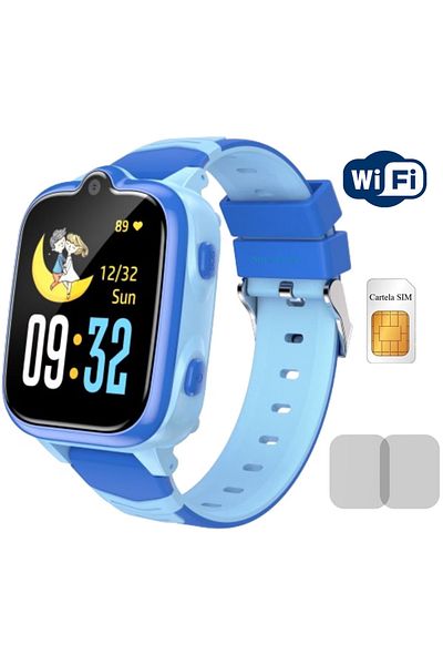 Smart Vibe Kids Smartwatch 4G Video Call UltraHD MiniWATCH® eKiD21 Infinity GPS Tracking WiFi/LBS, Blue