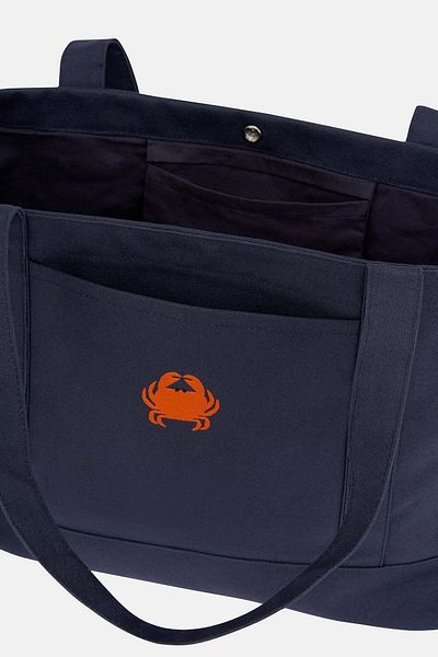 WWF Market Τσάντα παραλίας Crab Canvas - Navy Blue
