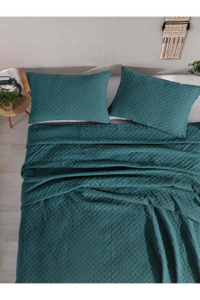 BED LİNE Cambridge yatak örtüsü seti tek kişilik koyu yeşil kutulu