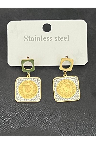 Meri Steel Earrings with Stones with Ataturk Picture