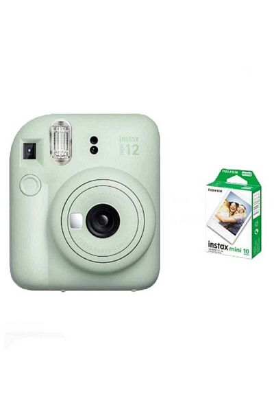 Fujifilm Instax Mini 12 Instant Film Camera With Pack Of 10 Films Mint Green