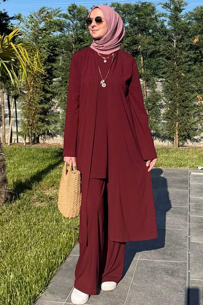 Rabia Şamlı Yaren Τριπλό Σετ Claret Red