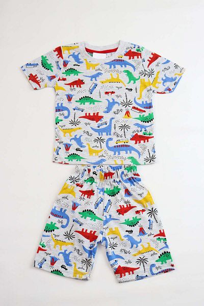 Pijamella Boy's Patterned Capri Basic Suit
