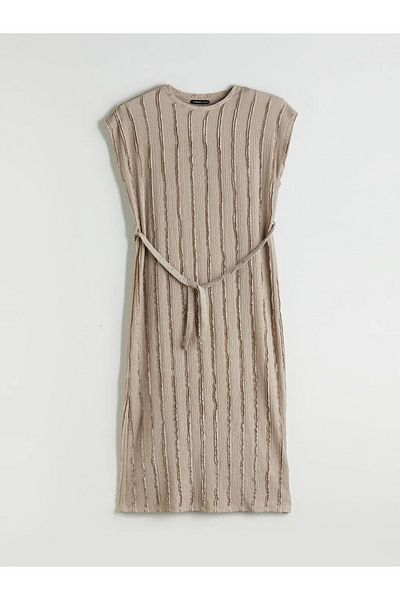 LC Waikiki Lcwaikiki Classic Crew Neck Textured Dress