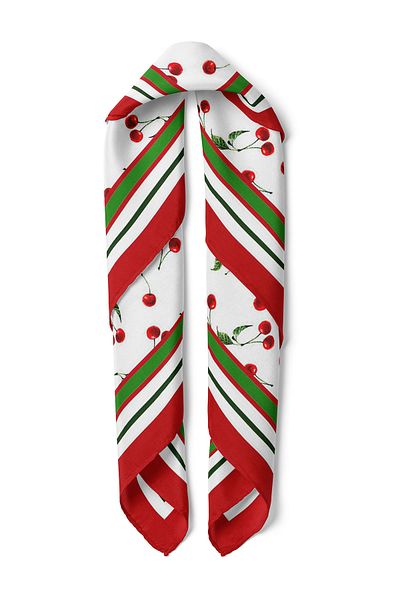 nehir eşarp Cherry Pattern Scarf Bandana 50X50