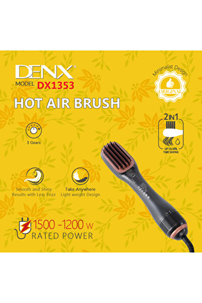 Denx Dnex DX1353 Hot Air Brush for Drying and Styling Hair